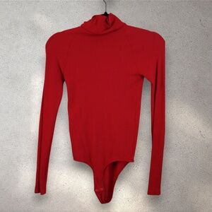 Free People Intimately Turtleneck Bodysuit Red